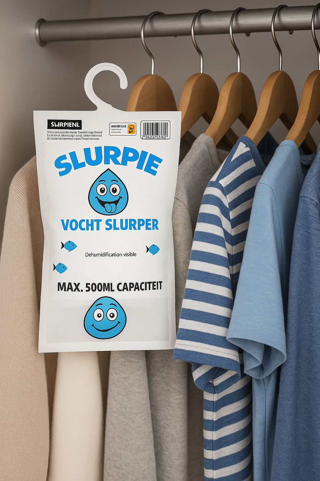 Slurpie in kledingkast